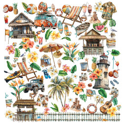 49 and Market Laser Cut Outs -leikekuvat, Beach Vibes Elements