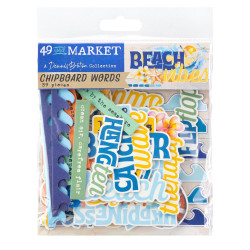 49 and Market leikekuvat Beach Vibes Chipboard Words