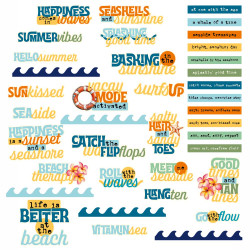 49 and Market leikekuvat Beach Vibes Chipboard Words