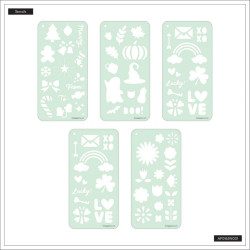 Mambi Stencil Fan Book -sapluunat Holiday