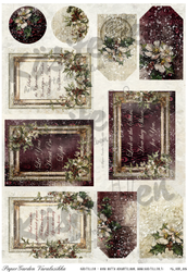 PaperGarden korttikuvat Christmas Rose 1-3, 3 arkkia