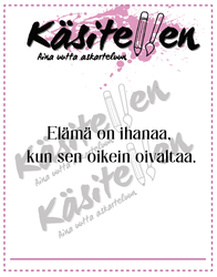 Käsitellen leimasin Elämä on ihanaa