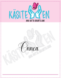 Käsitellen leimasin Onnea
