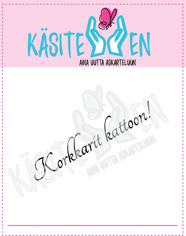 Käsitellen leimasin Korkkarit kattoon