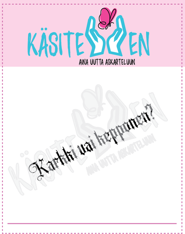 Käsitellen leimasin Karkki vai kepponen