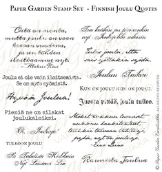 Paper Garden leimasin Finnish Joulu Quotes
