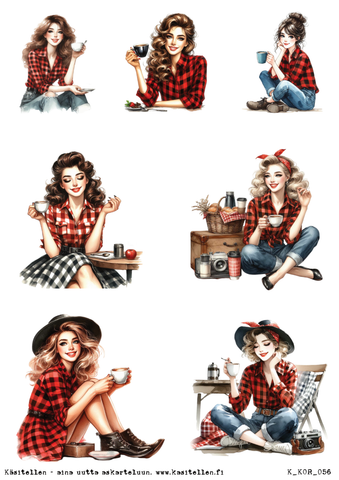 Käsitellen korttikuvat Tytöt Jouluna