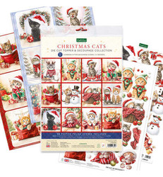 Katy Sue Designs Die Cut Topper & Decoupage -setti Christmas Cats