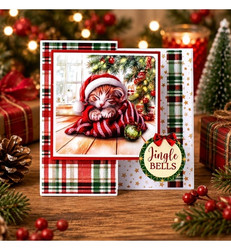 Katy Sue Designs Die Cut Topper & Decoupage -setti Christmas Cats