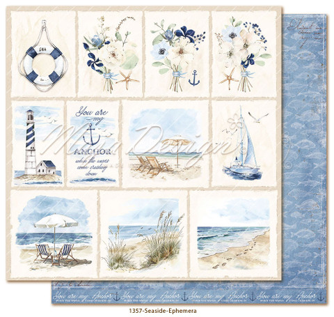  Maja Design Seaside skräppipaperi Ephemera