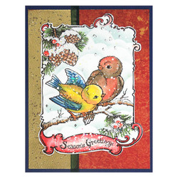 Stampendous leimasin Birdie Greetings