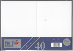 CraftUK korttipohjat ja kirjekuoret, valkoinen, 300 g, 5