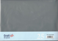 CraftUK pussit korteille, koko A4, 25 kpl