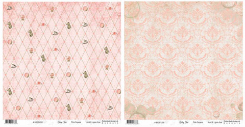 Riddersholm Design skräppipaperi Pink Square