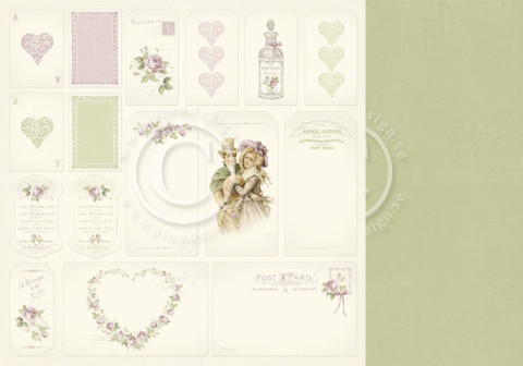 Pion Design Where the Roses Grow skräppipaperi Tags