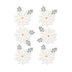 Spellbinders Rosie's Studio -asetaattitarrat Sleigh Bells Ring, Gold Poinsettias