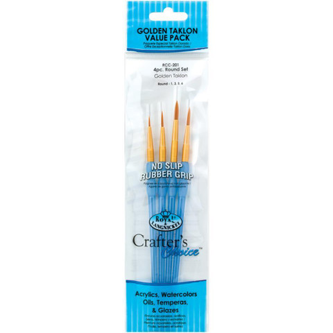 Crafter's Choice Gold Taklon Round -sivellinsetti, 4 kpl