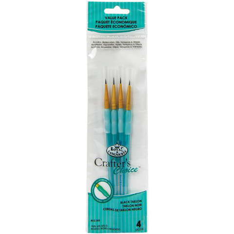 Crafter's Choice Black Taklon Round -sivellinsetti, 4 kpl