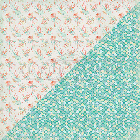 Authentique Sea-Maiden skräppipaperi Seashells & Coral