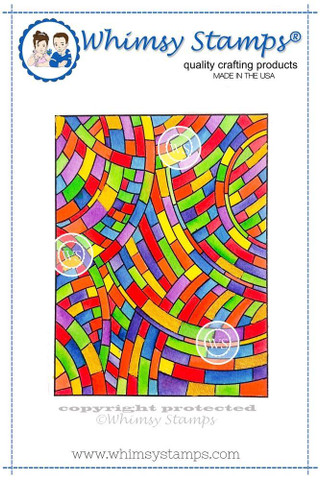 Whimsy Stamps Stained Glass Mosaic -leimasin