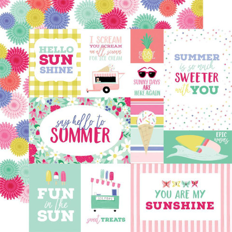 Echo Park Best Summer Ever skräppipaperi Multi Journaling Cards