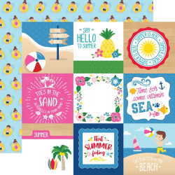 Echo Park I Love Summer skräppipaperi 4x4 Journaling Cards