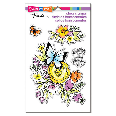 Stampendous leimasinsetti Flutters & Flowers