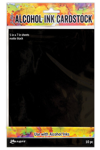 Tim Holtz Alcohol Ink Cardstock Black Matte, kartonki alkoholimusteille, 5