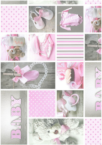  Kuviokartonki Vauva, vaaleanpunainen