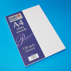 CraftUK Premium -paperi, valkoinen, 120 gsm, 100 arkkia, A4