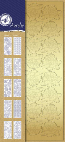 Aurelie ääriviivatarra-setti Floral, 10 kpl