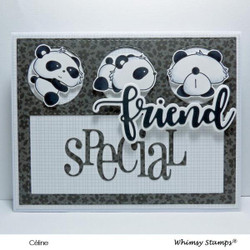 Whimsy Stamps Panda Butt -leimasinsetti