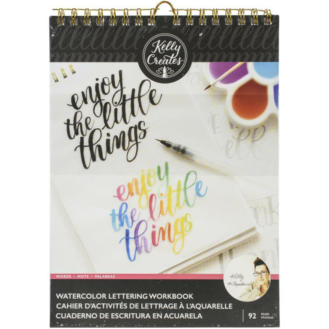 Kelly Creates Watercolor Brush Lettering Workbook  -harjoitusvihko, Words