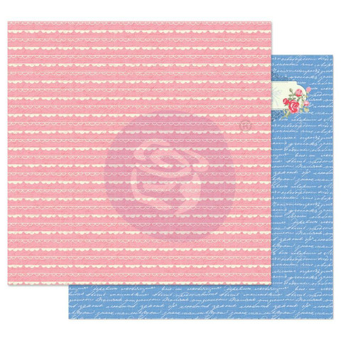 Prima Julie Nutting Traveling Girl -skräppipaperi Lovely Borders