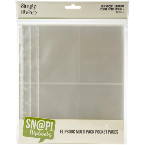 Simple Stories Sn@p! Flipbook 6x8 Pocket Pages, Multi Pack, 10 kpl