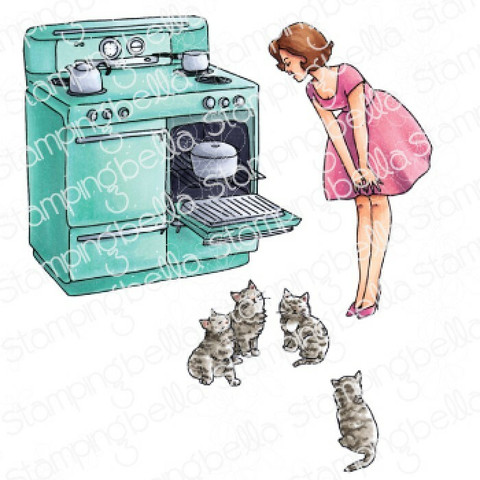 Stamping Bella Edgar And Molly, Vintage Here Kitty Set -leimasin