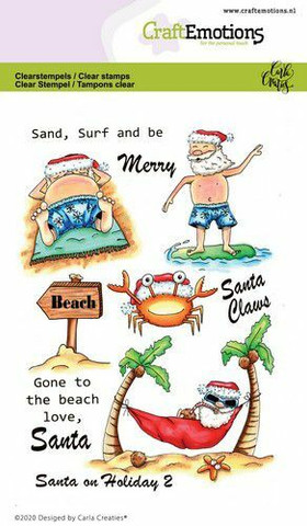 CraftEmotions leimasinsetti Santa on Holiday 2