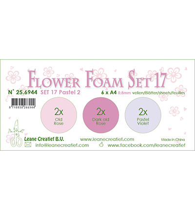 Leane Creatief Flower Foam -softislevy kukkien tekoon, setti 17, pastel 2