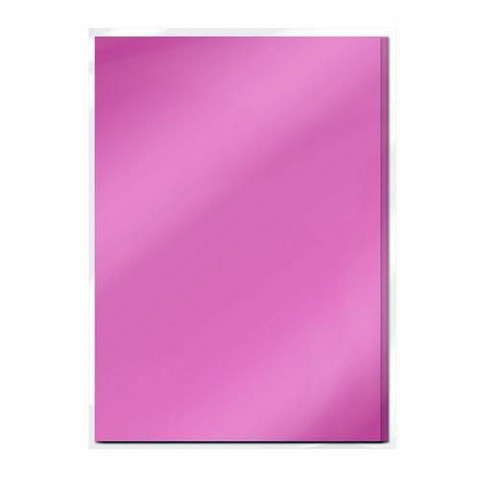 Tonic Satin Effect Mirror Card -peilikartonki, sävy Pink Chiffron, 5 arkkia
