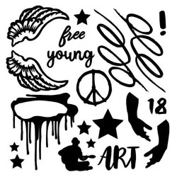 13@rts Chipboard kuvioleike Young and Free