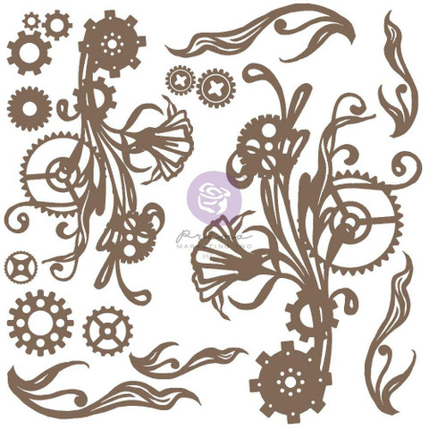Prima Decorative Chipboard kuvioleike, Mechanical Flourishes