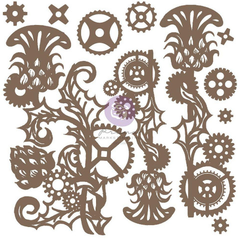 Prima Decorative Chipboard kuvioleike, Mechanical Thistle