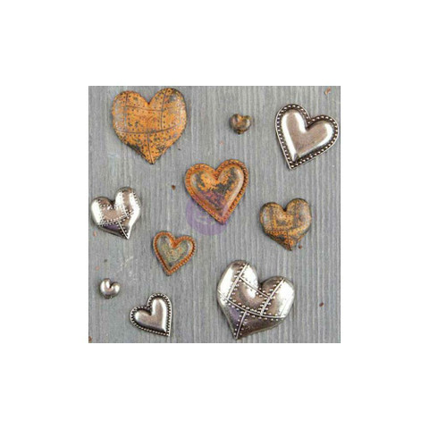 Finnabair Mechanicals -metallikoristeet Tin Hearts