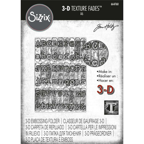 Sizzix 3-D Texture Fades kohokuviointikansio Typewriter