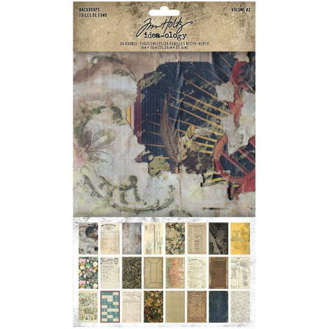 Tim Holtz Idea-Ology Backdrops -paperipakkaus, 6