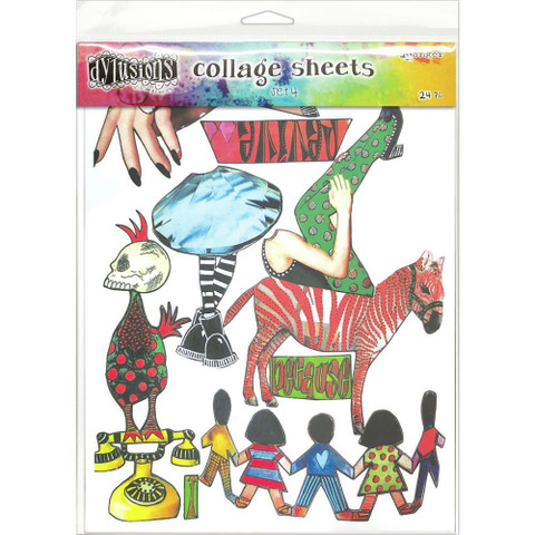 Dyan Reaveley's Dylusions Collage Sheets -paperipakkaus, setti 4