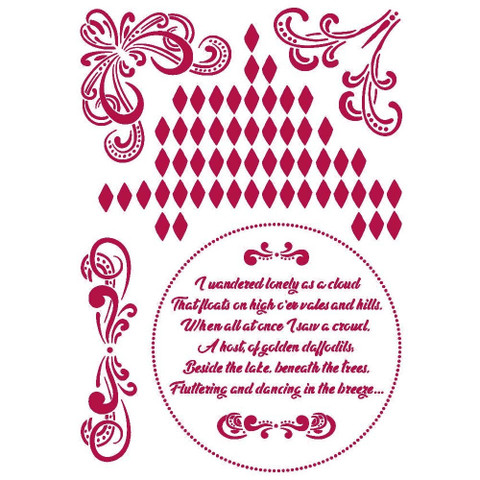 Stamperia sapluuna Romantic Threads Corners, A4