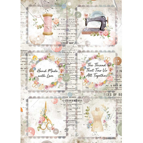 Stamperia riisipaperi Romantic Thread, Mini Cards