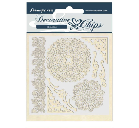Stamperia Decorative Chips kuvioleikkeet Passion Laces and Corners