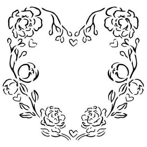 13@rts Mixed Media sapluuna Rose Heart